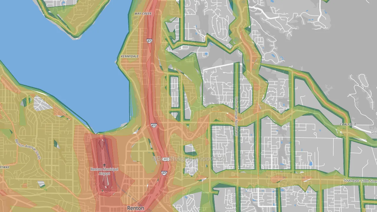 98056, WA Map of Noise Levels in 98056