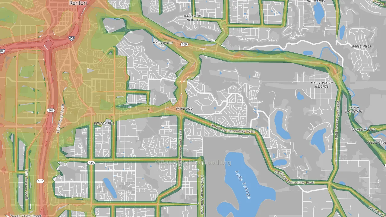 98058, WA Map of Noise Levels in 98058