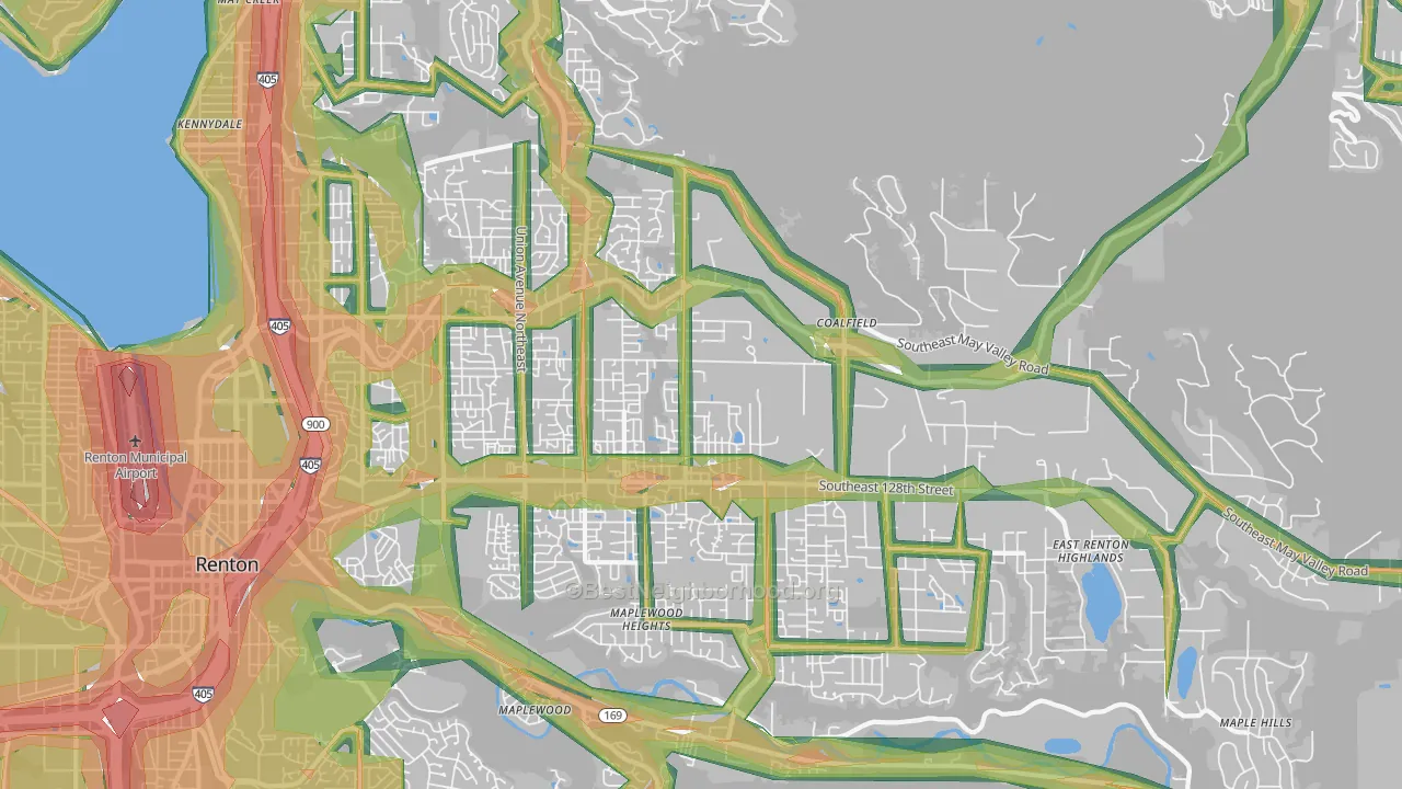98059, WA Map of Noise Levels in 98059