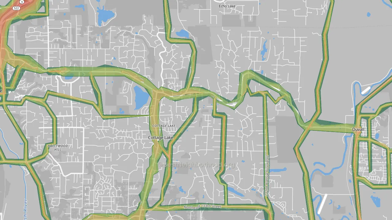 98077, WA Map of Noise Levels in 98077