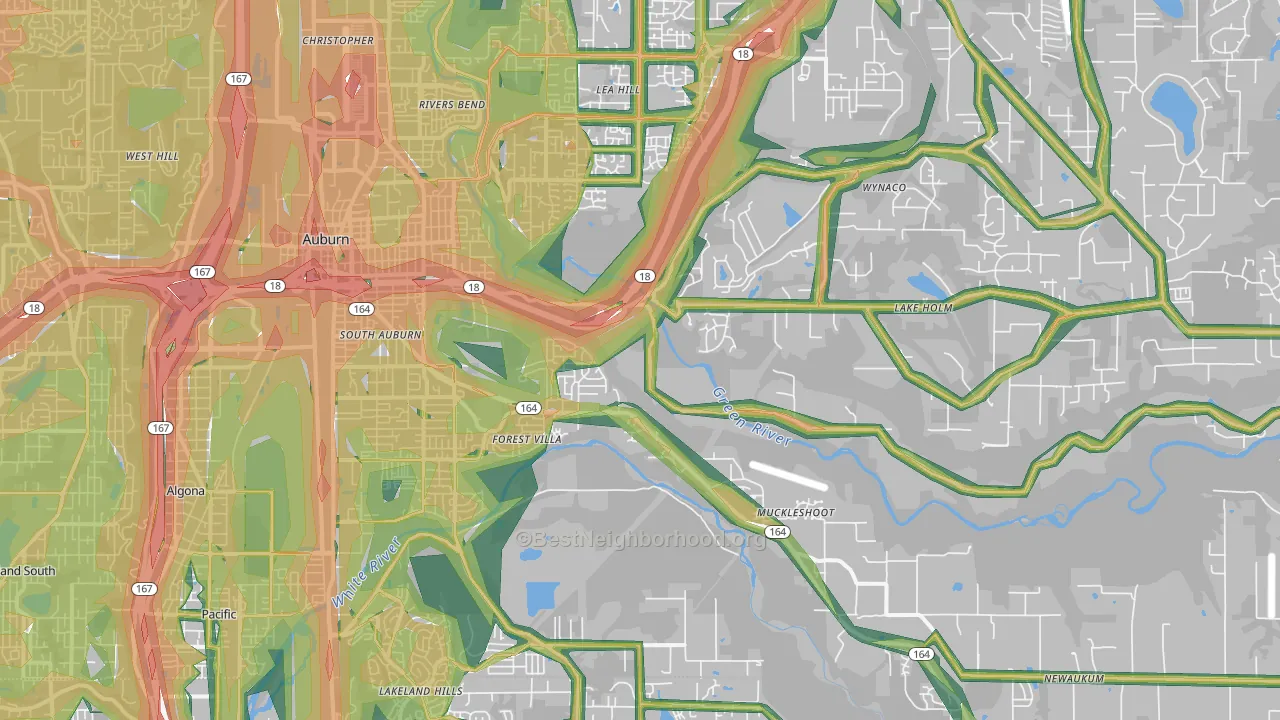 98092, WA Map of Noise Levels in 98092