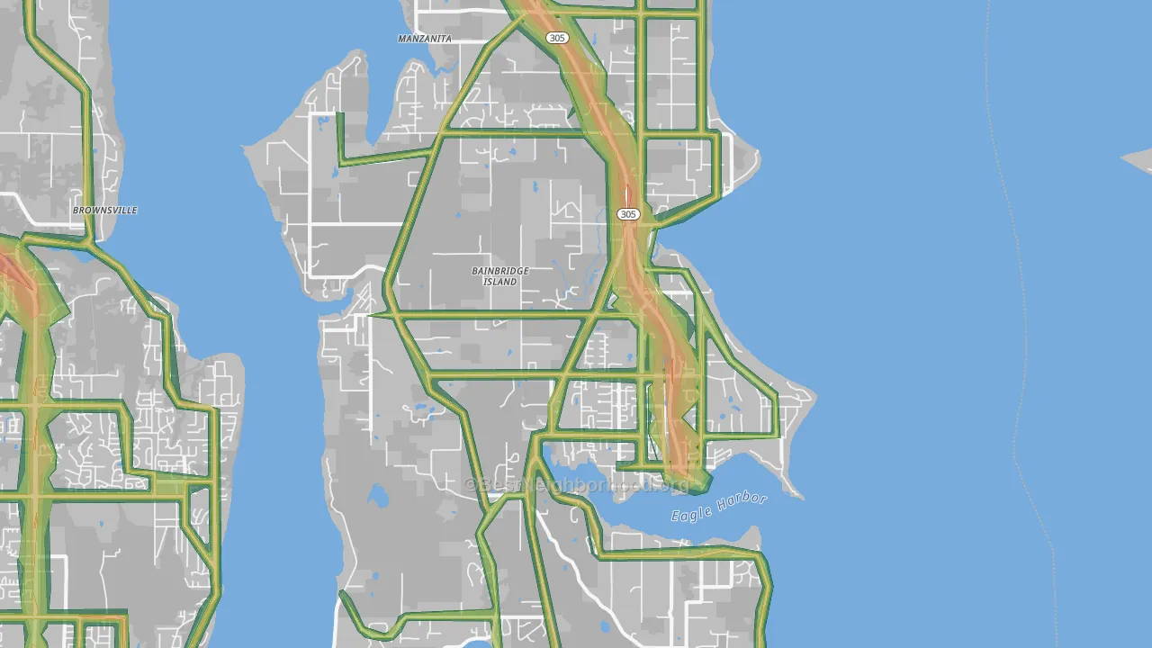 98110, WA Map of Noise Levels in 98110