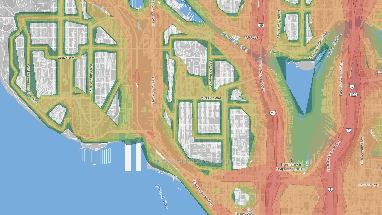98119, WA Map of Noise Levels in 98119