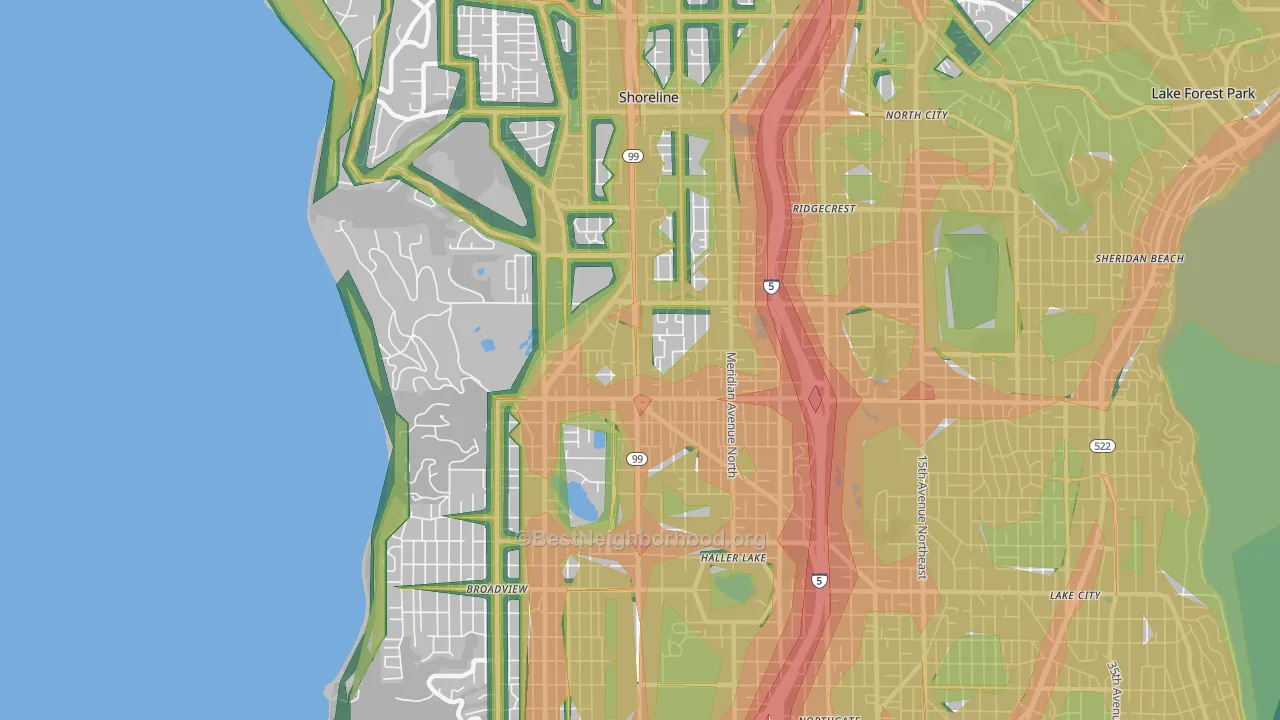 98133, WA Map of Noise Levels in 98133