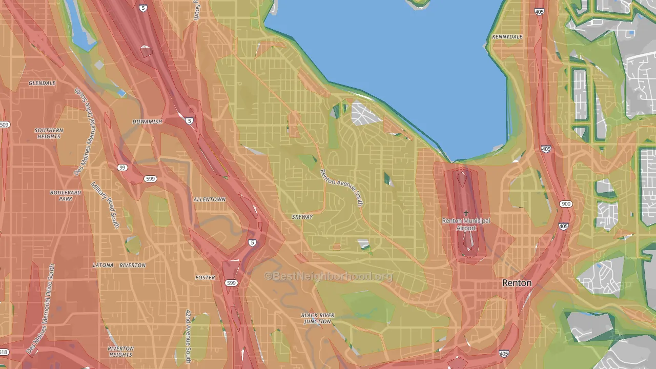 98178, WA Map of Noise Levels in 98178