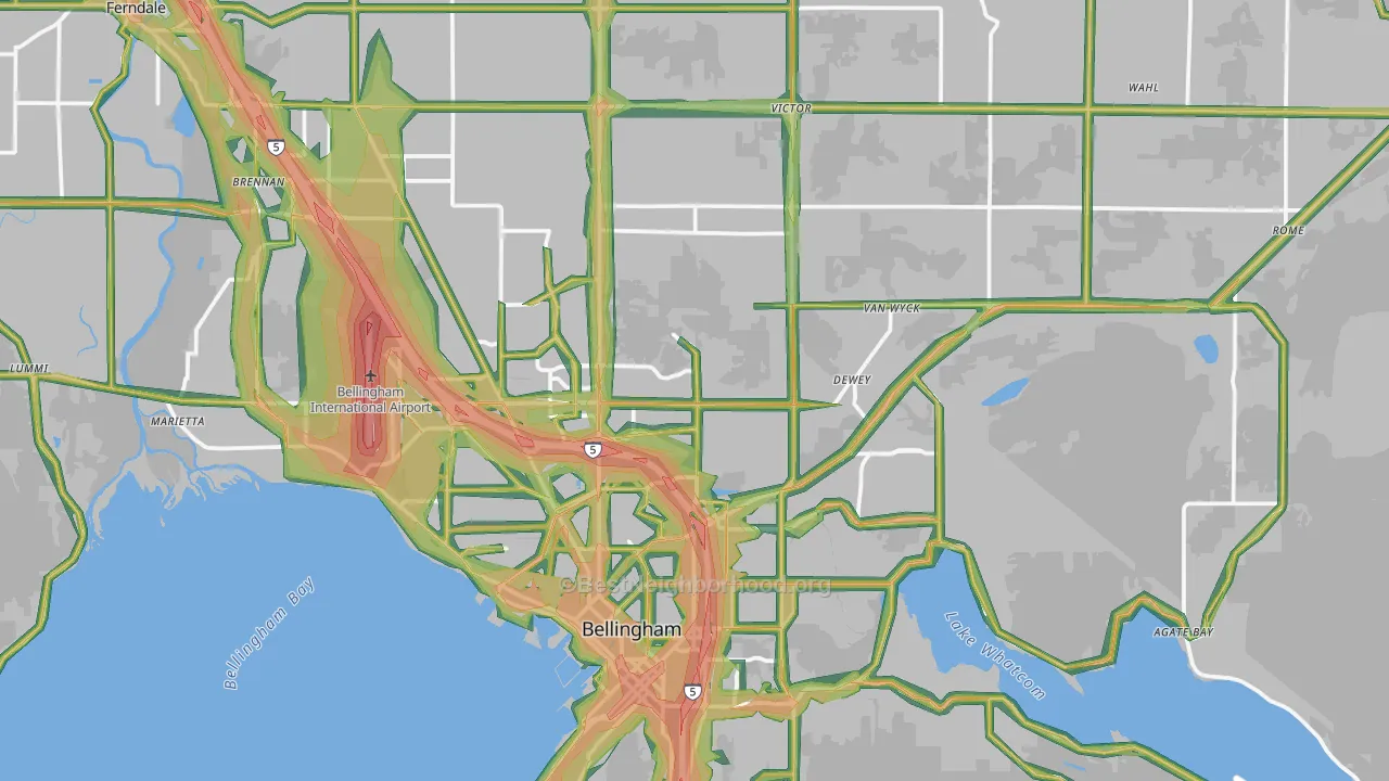 98226, WA Map of Noise Levels in 98226