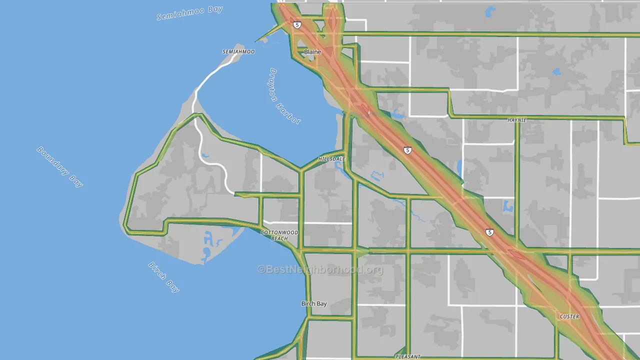98230, WA Map of Noise Levels in 98230
