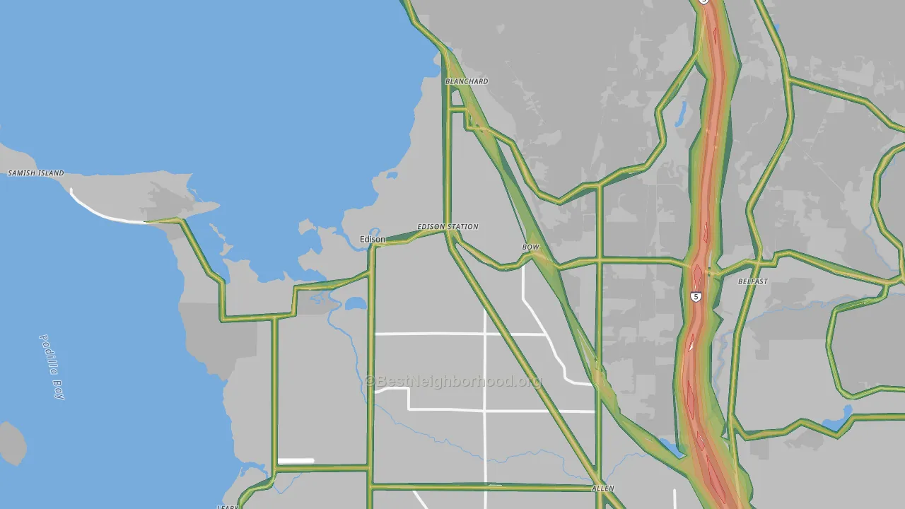 98232, WA Map of Noise Levels in 98232