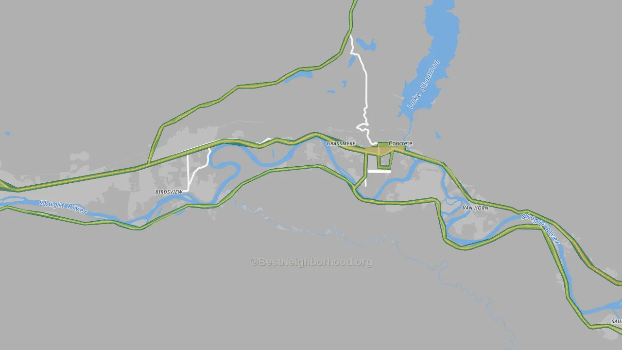 98237, WA Map of Noise Levels in 98237