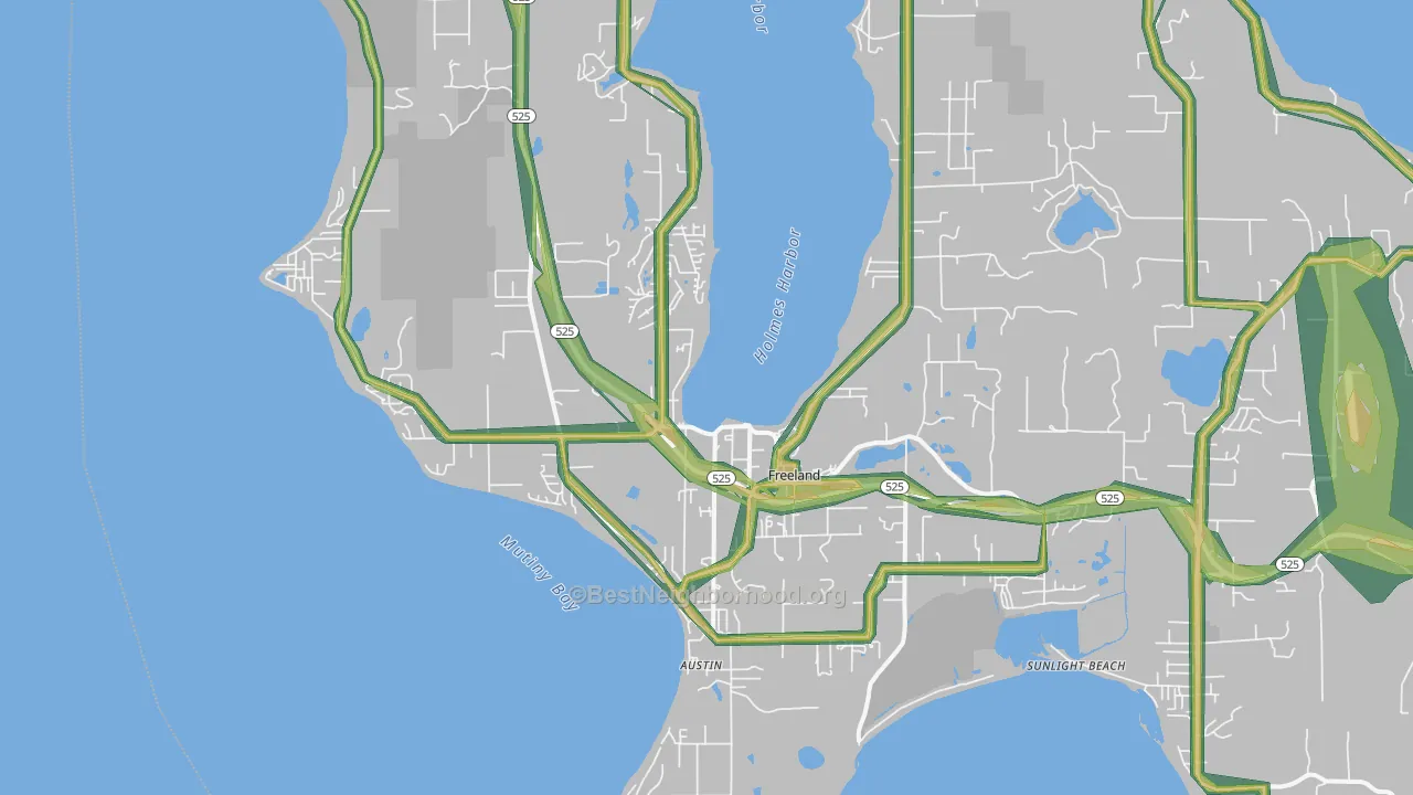 98249, WA Map of Noise Levels in 98249