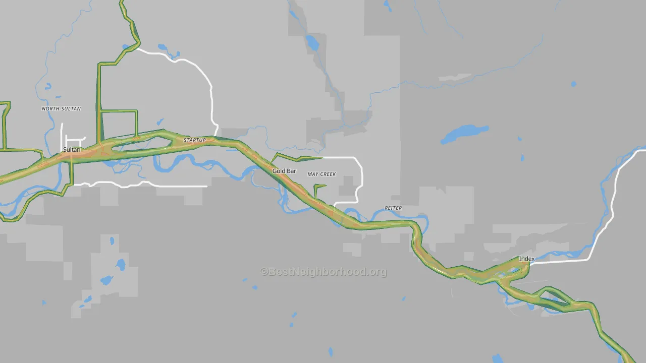 98251, WA Map of Noise Levels in 98251