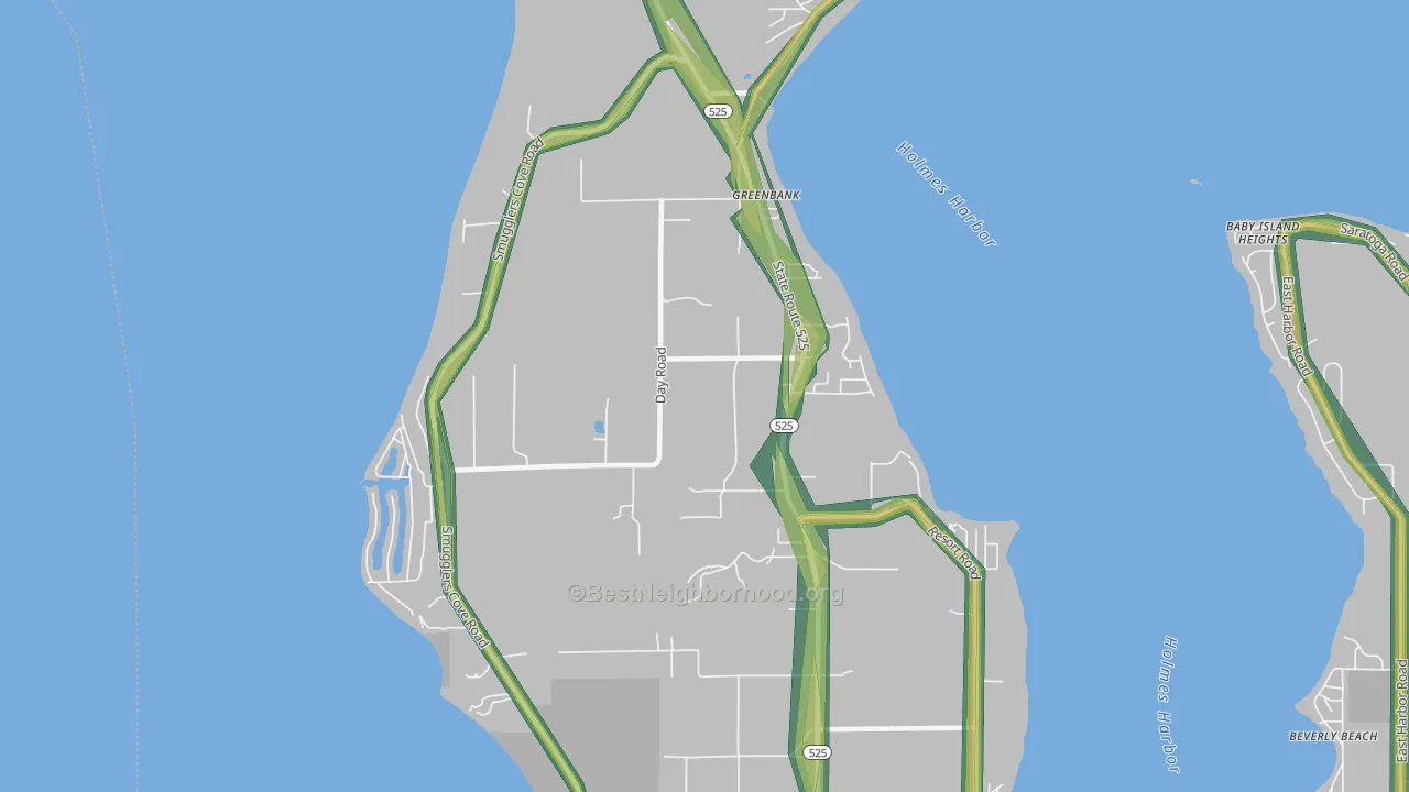98253, WA Map of Noise Levels in 98253