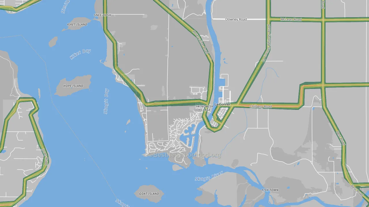 98257, WA Map of Noise Levels in 98257