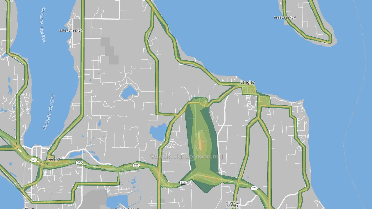 98260, WA Map of Noise Levels in 98260