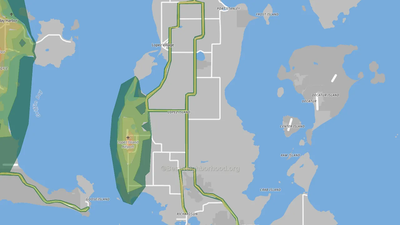 98261, WA Map of Noise Levels in 98261