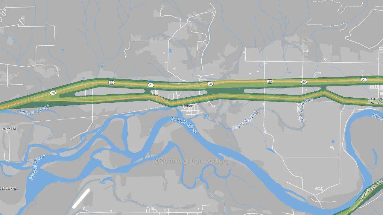 98263, WA Map of Noise Levels in 98263