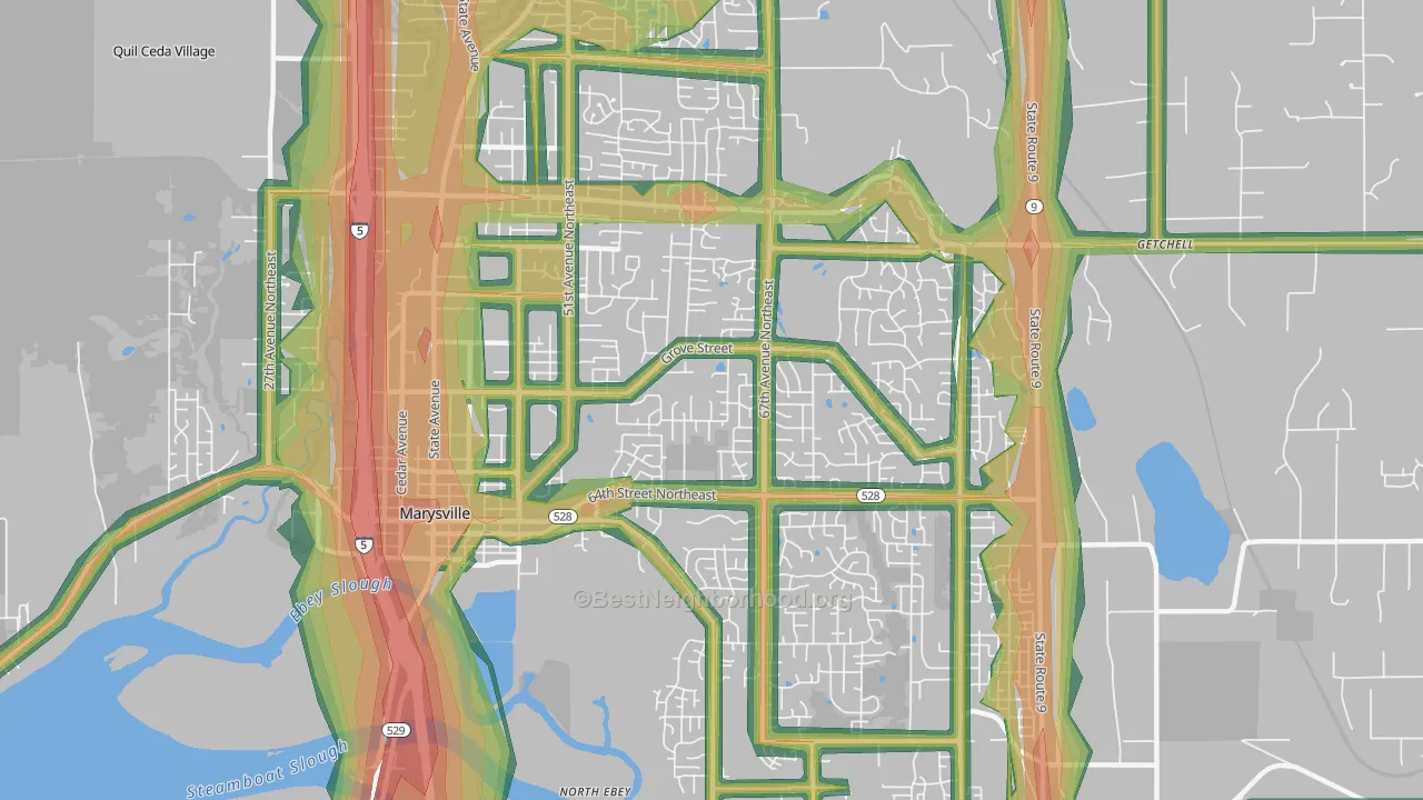 98270, WA Map of Noise Levels in 98270