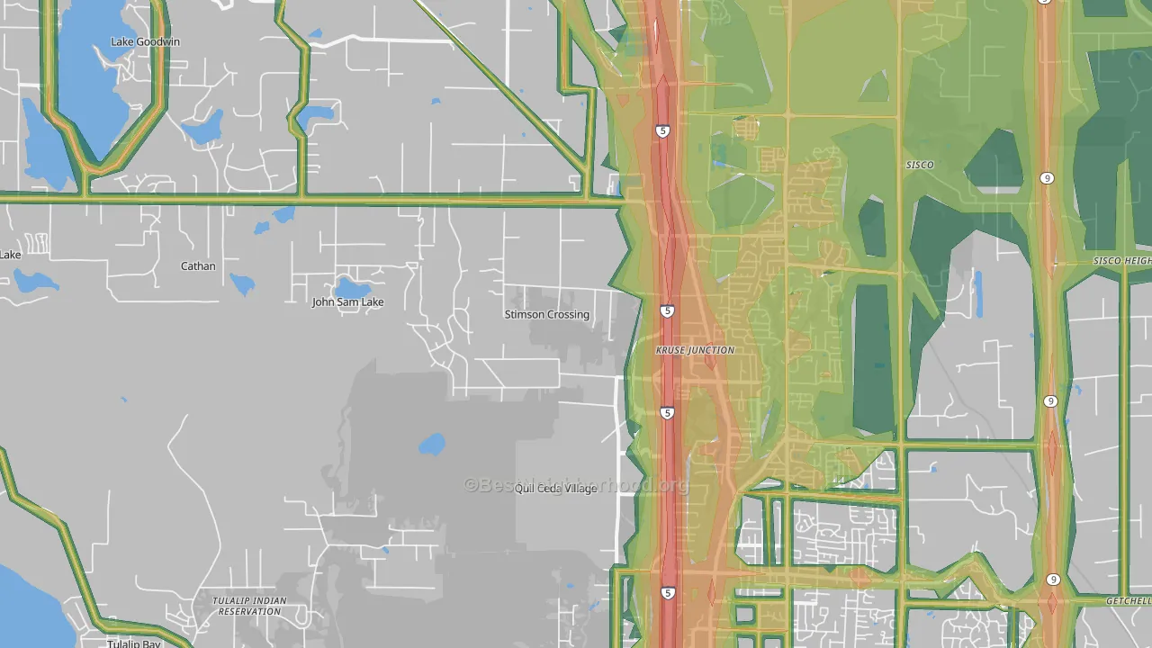 98271, WA Map of Noise Levels in 98271