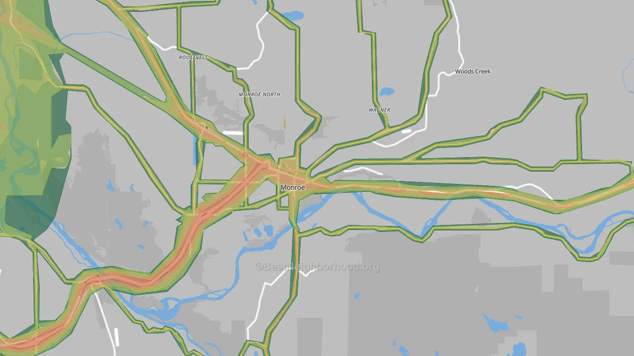 98272, WA Map of Noise Levels in 98272