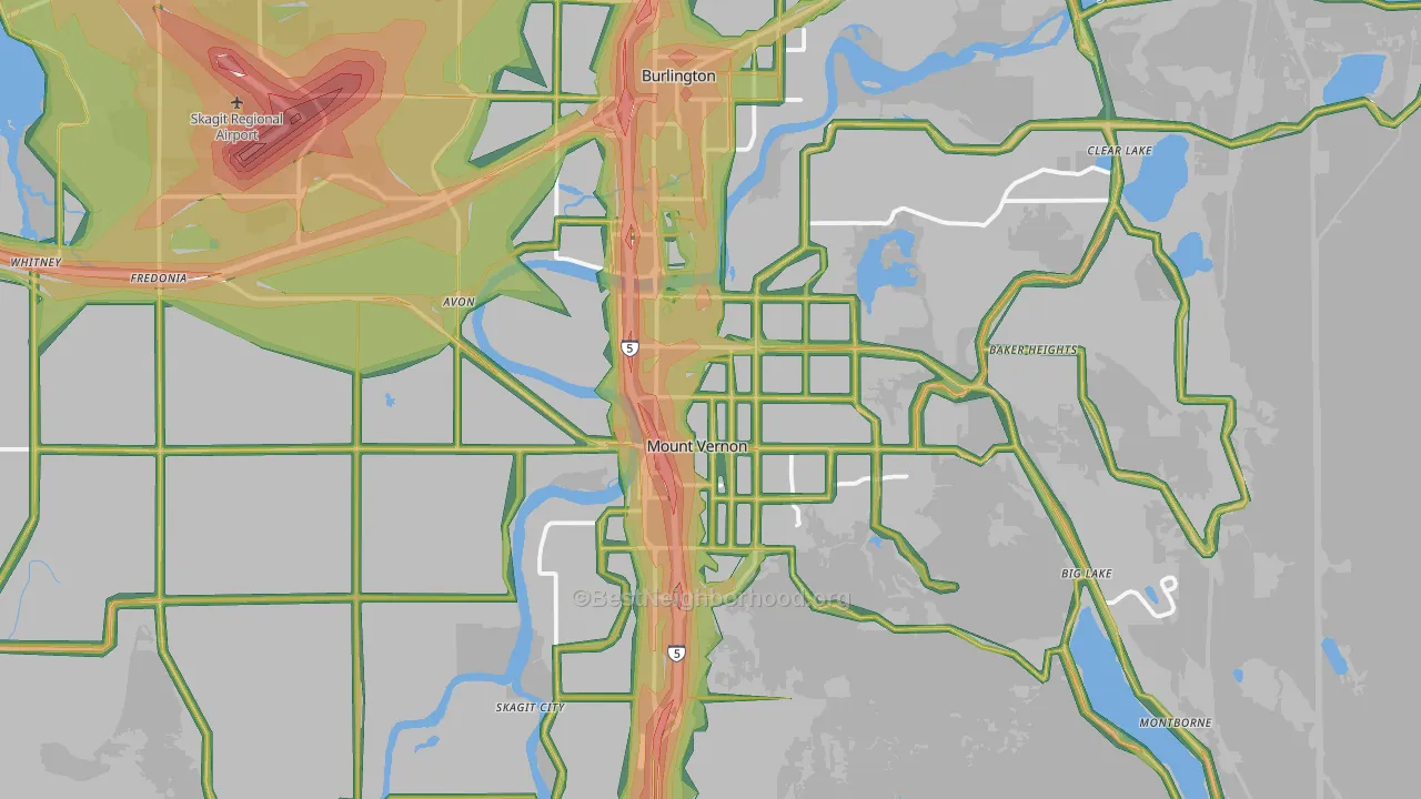 98273, WA Map of Noise Levels in 98273