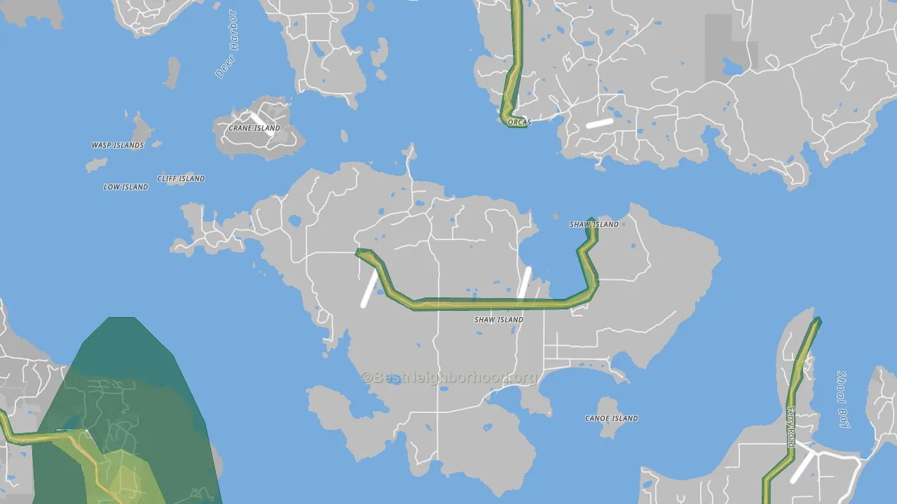 98286, WA Map of Noise Levels in 98286