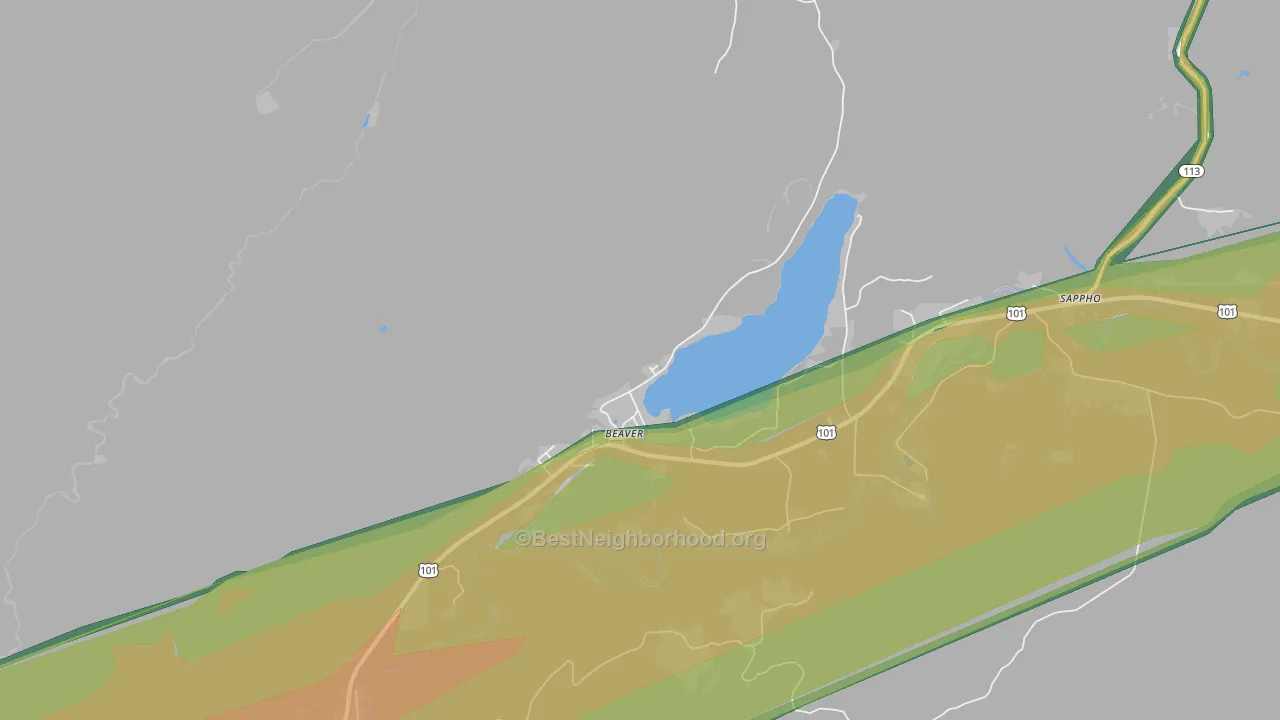 98305, WA Map of Noise Levels in 98305