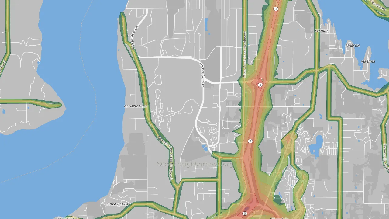 98315, WA Map of Noise Levels in 98315