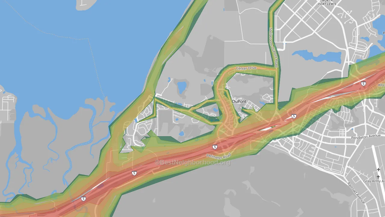 98327, WA Map of Noise Levels in 98327