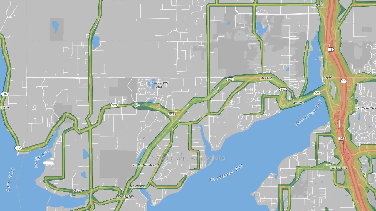 98329, WA Map of Noise Levels in 98329