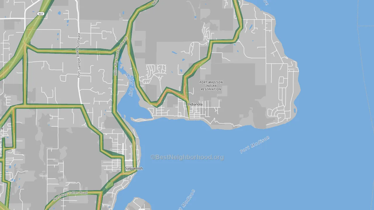 98342, WA Map of Noise Levels in 98342
