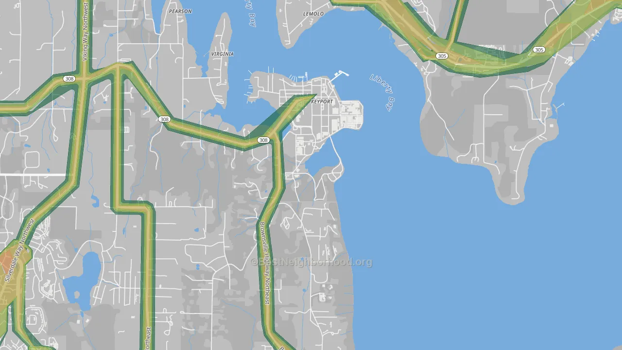 98345, WA Map of Noise Levels in 98345