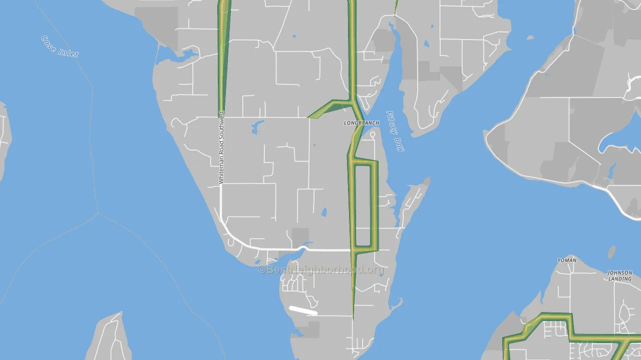 98351, WA Map of Noise Levels in 98351
