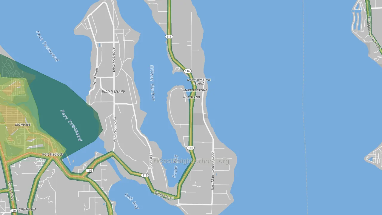 98358, WA Map of Noise Levels in 98358