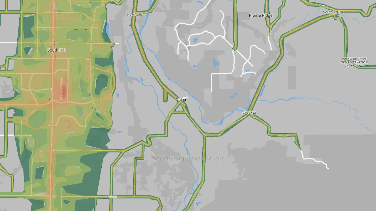 98360, WA Map of Noise Levels in 98360