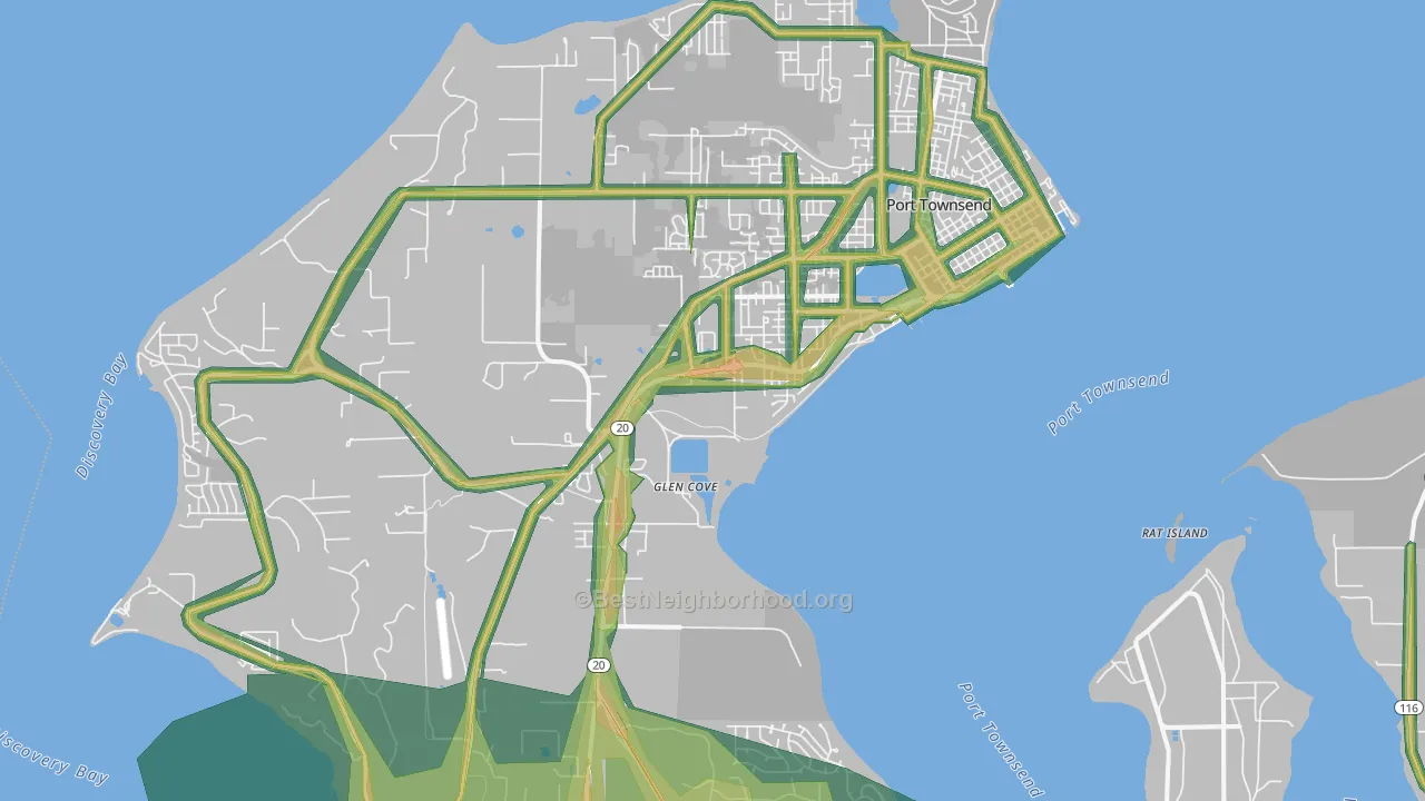 98368, WA Map of Noise Levels in 98368