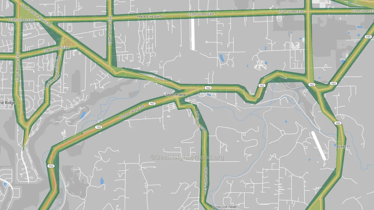 98385, WA Map of Noise Levels in 98385