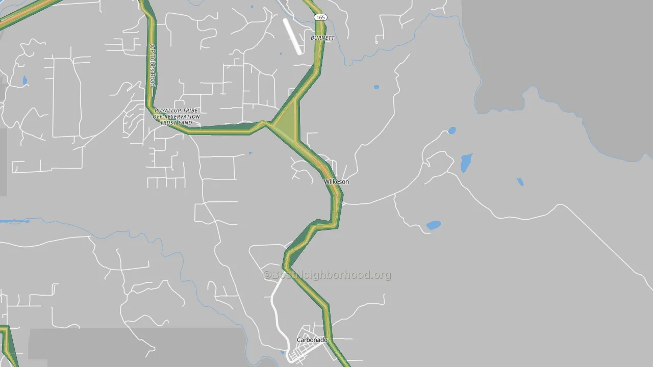 98396, WA Map of Noise Levels in 98396