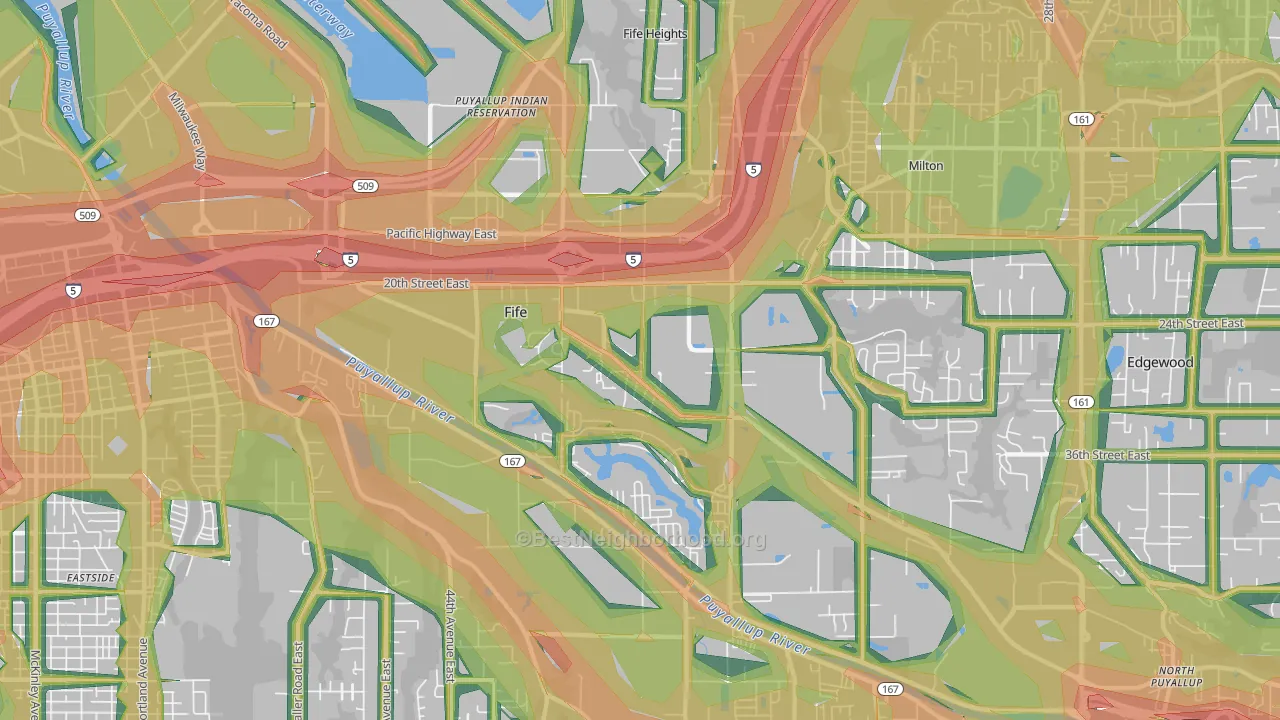 98424, WA Map of Noise Levels in 98424
