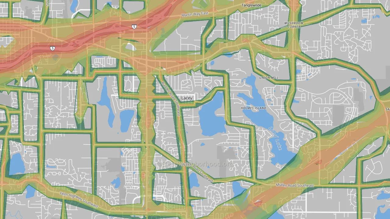 98503, WA Map of Noise Levels in 98503