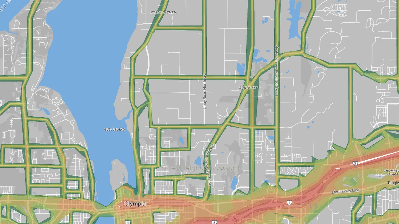 98506, WA Map of Noise Levels in 98506