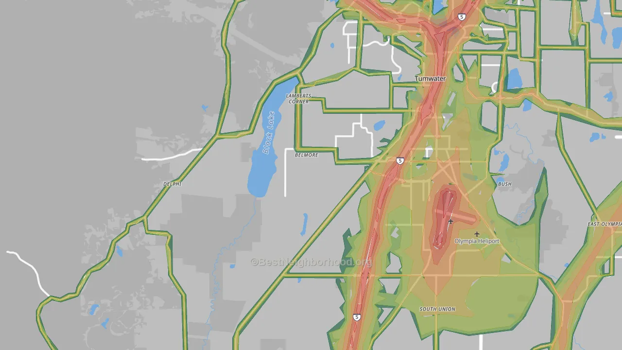 98512, WA Map of Noise Levels in 98512