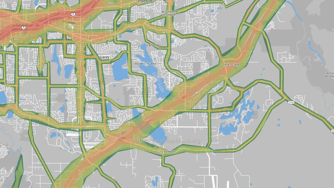 98513, WA Map of Noise Levels in 98513