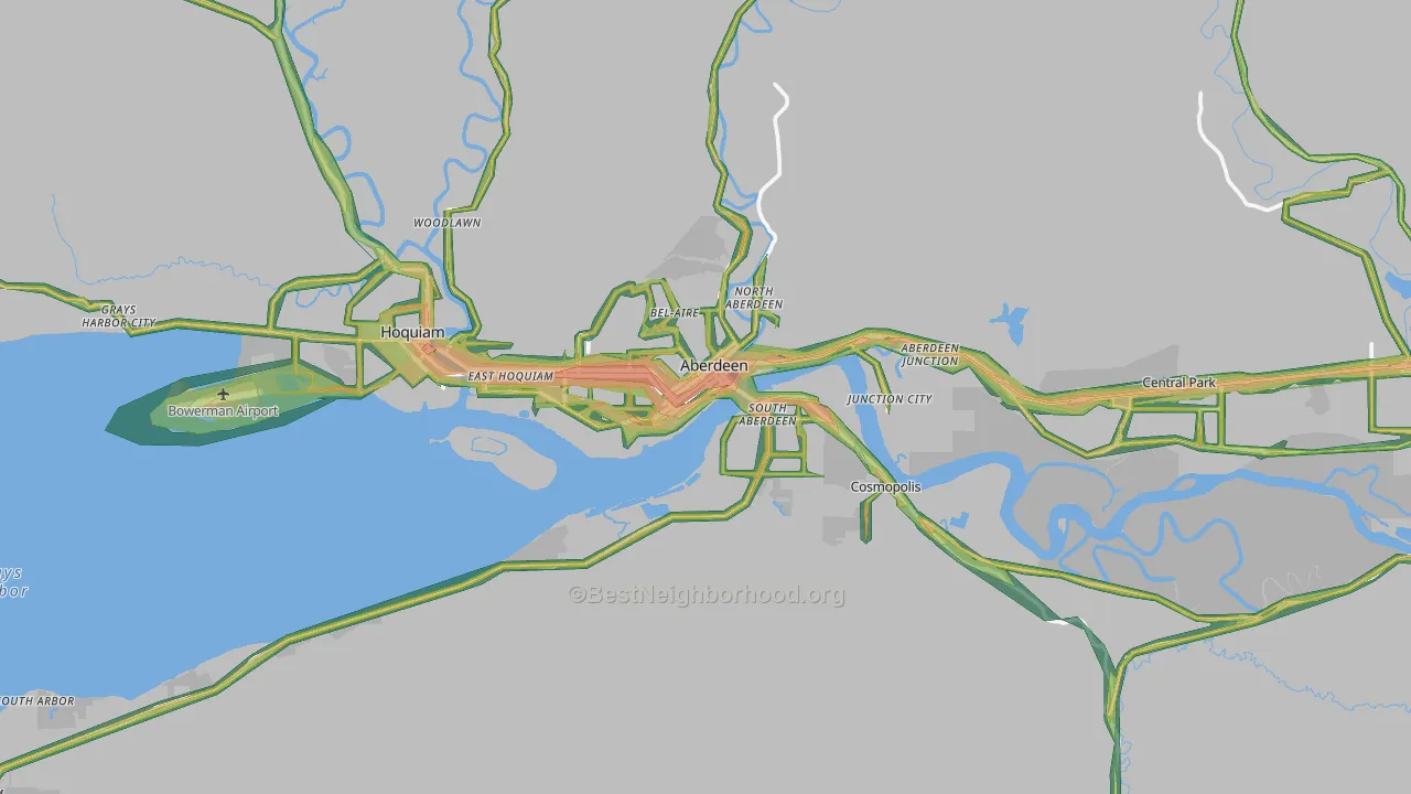 98520, WA Map of Noise Levels in 98520