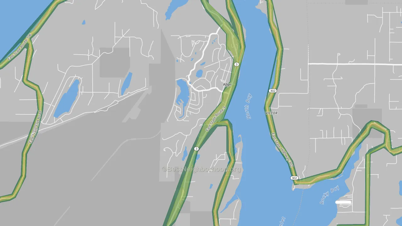 98524, WA Map of Noise Levels in 98524