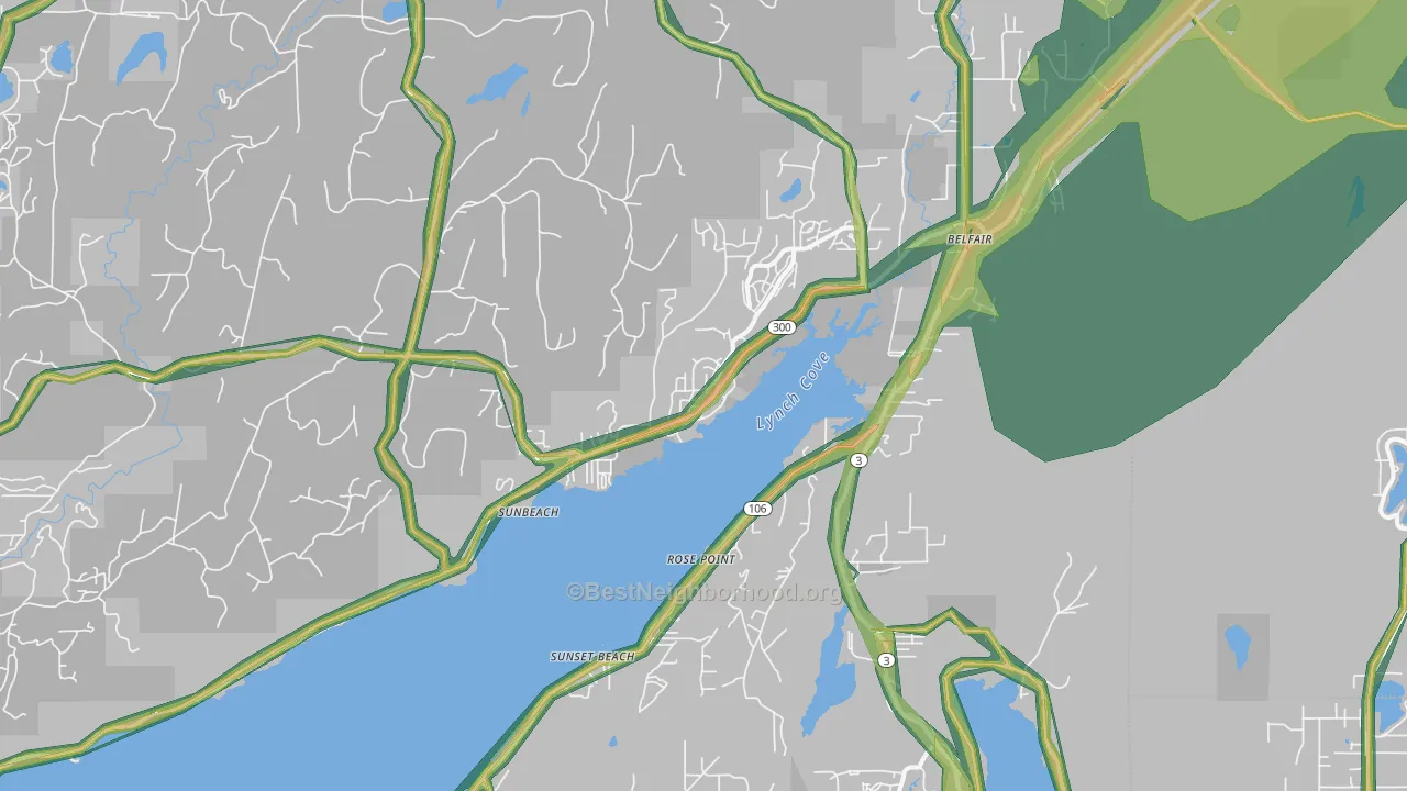 98528, WA Map of Noise Levels in 98528
