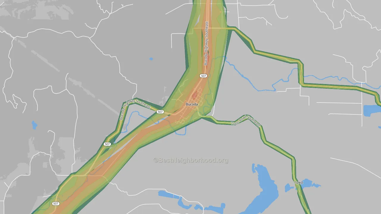 98530, WA Map of Noise Levels in 98530