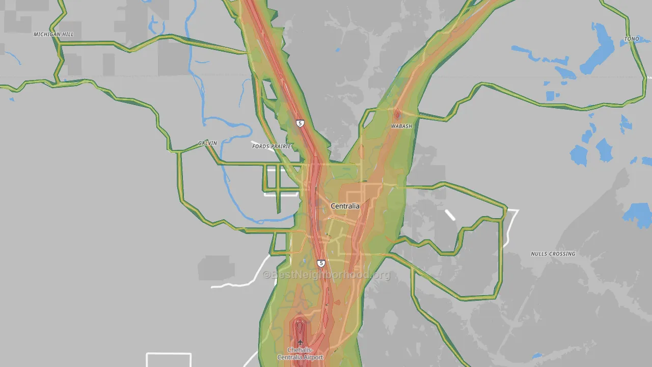98531, WA Map of Noise Levels in 98531