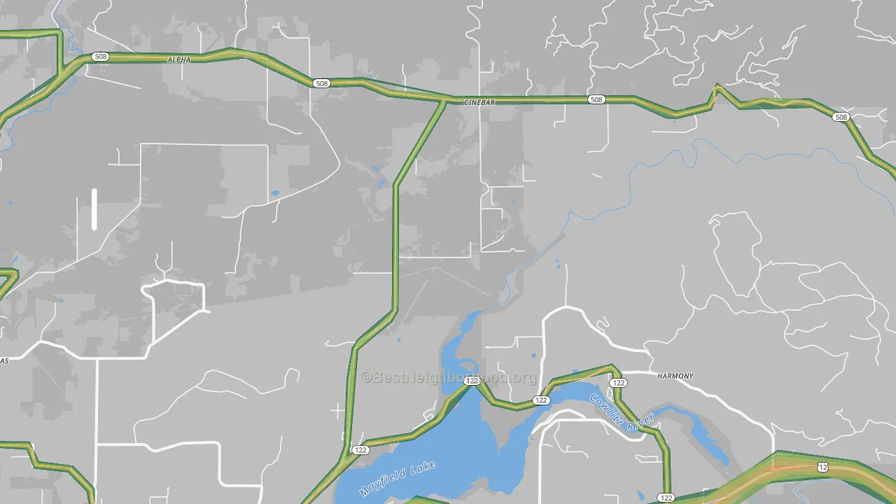98533, WA Map of Noise Levels in 98533