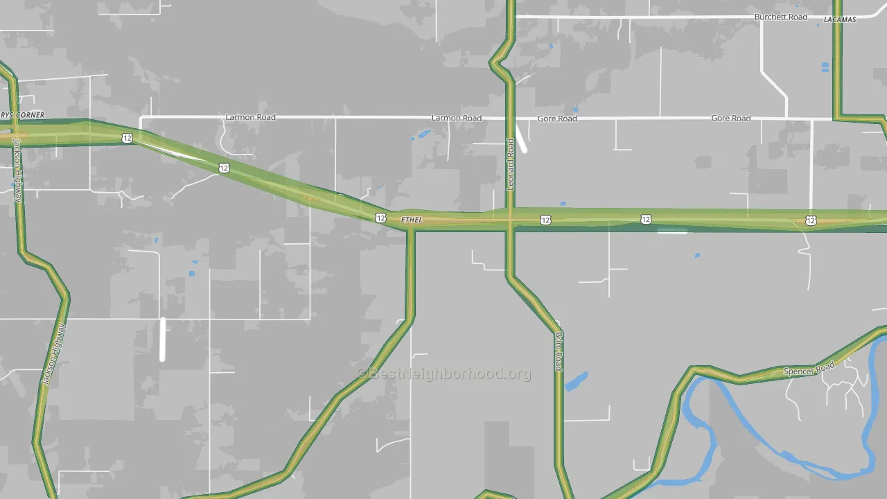 98542, WA Map of Noise Levels in 98542