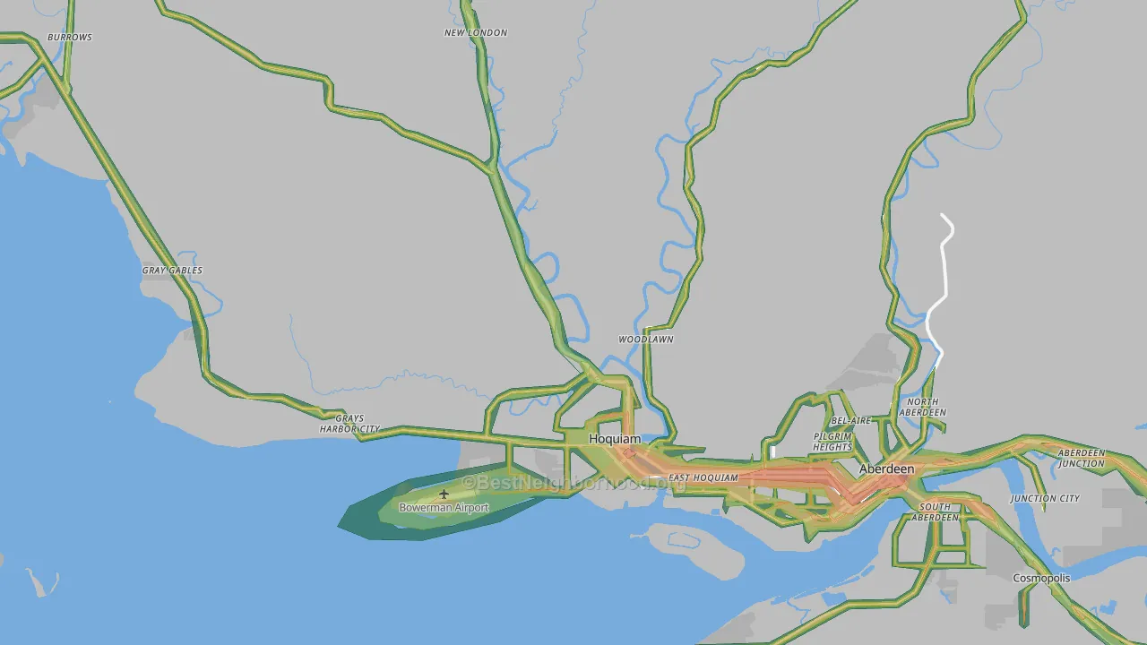 98550, WA Map of Noise Levels in 98550